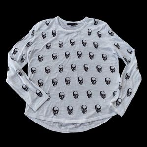 Skull Cashmere Black & White Sweater, Size Small